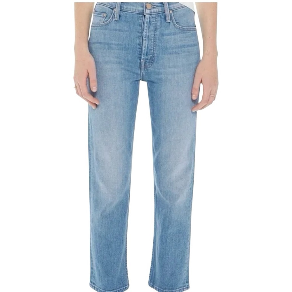MOTHER The Tomcat Crop Straight Leg Jeans Works At My Feet Wash Size 30